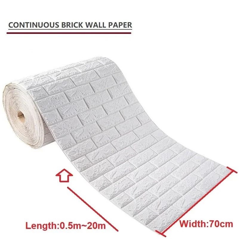 1/3/5/10 M 3D Self-aqdhesive Wallpaper Stickers Brick Wall S