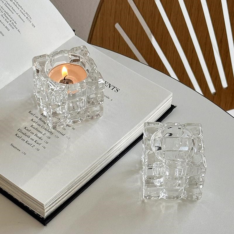 Mini Glassg Storage Box Transparent Cosmetic Organizers Ligh