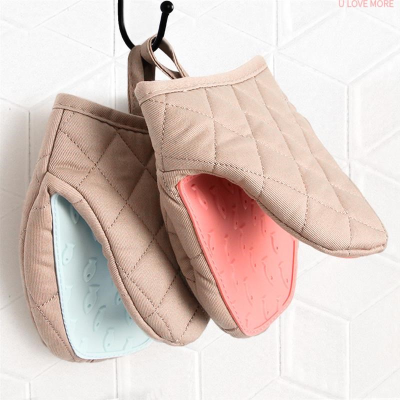 One Piece Silicone Anti-scaldinBg Oven Gloves Mitts Kitchen