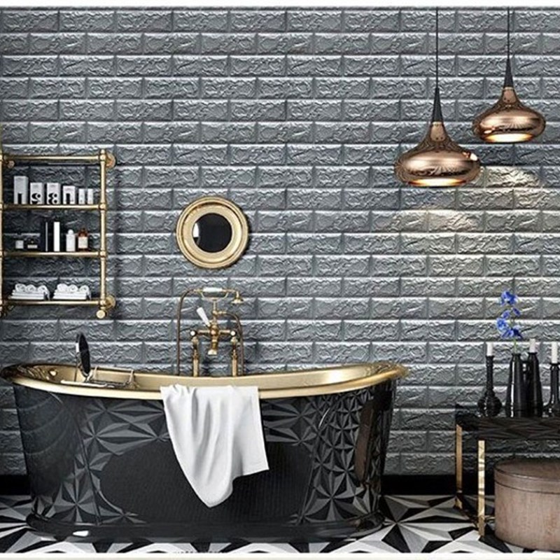 3D Brick Wall Sticqkers Wallpaper Decor Foam Waterproor墙纸