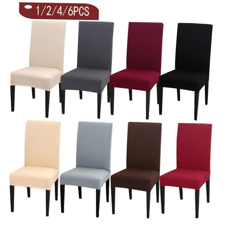 Solid Color Chair Cover Spandex StrGetch Elastic Chair Cover