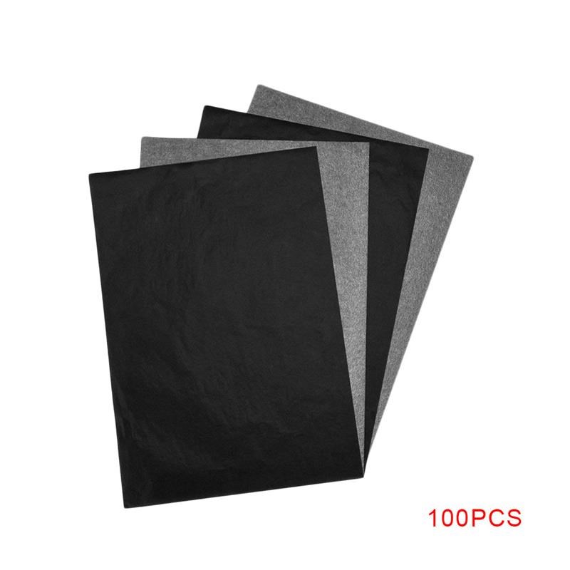 100pcs A4 Carbon Paper Black Legible GrapMhite Transfer Trac
