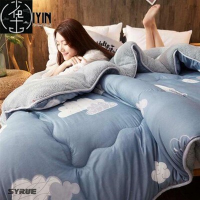 winter thick wkarm wool flannel comforter duvet quilt blanke