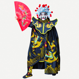 川剧变脸服装全套四川变脸送教学变脸道具送12张超薄脸谱变脸服装