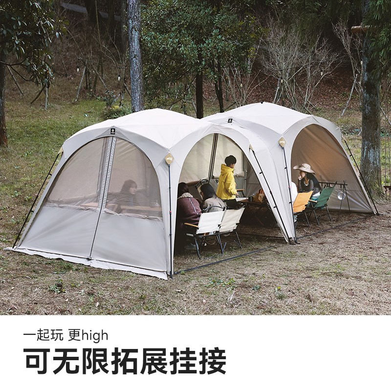 Tawa速开穹顶天幕自动帐篷户外免搭建露营黑胶遮阳棚防晒风雨装备