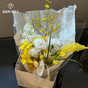 港与 不规则粗纤维麻丝纸古法手作鲜花花束包装纸花艺花店diy材料