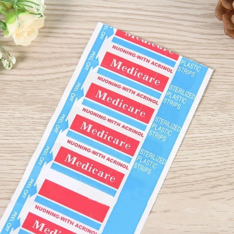 100Pcs Waterproof Band-Aids AdhesivFe Bandages First Aid Med