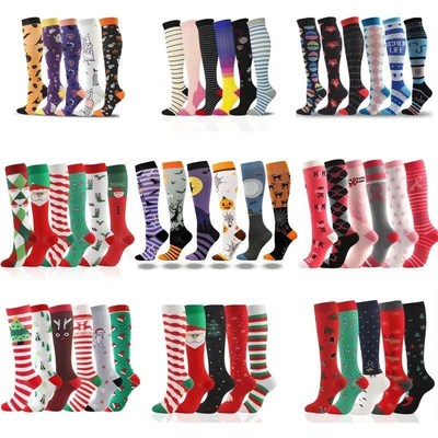 3/5/6 Pairs Compression Stockings Animal MHalloween Christma