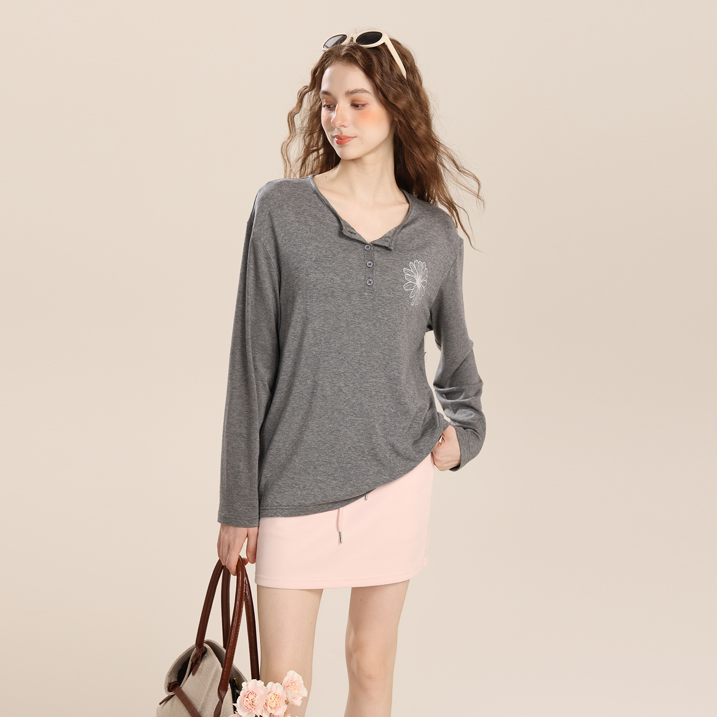 Mardi韩版时尚百搭长袖针织衫