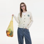 Mardi小香风雏菊休闲针织开衫 慵懒风25秋冬新款 韩系甜美上衣毛衣