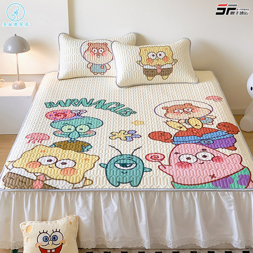 A类定做卡通儿童乳胶凉席三件套夏季可机洗学生宿P舍1.35m空调软