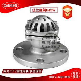 法兰底阀H42W 304 316不锈钢 PN6 10 16 井盖抽水 水泵底阀莲蓬头