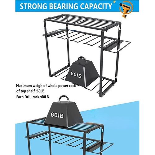 新款8槽电钻收纳架壁挂式电动工具F收纳架车库螺丝刀锤子工具架