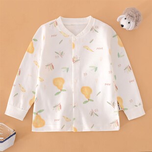 男y女宝宝无骨全棉家居内衣睡衣小外 秋衣纯棉打底衫 儿童大码 开衫