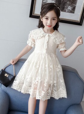 女童洋气公主纱裙20n21新款韩版儿童网纱蕾丝连衣裙小女孩夏装裙