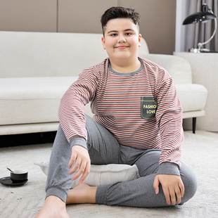 加肥加大春秋保暖男n大童睡衣胖童秋衣卫生裤 儿童打底纯 内衣套装