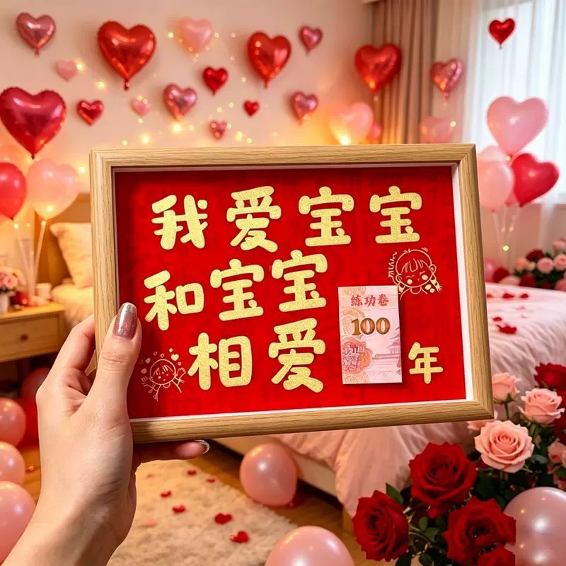 520表白情侣纪念相框摆台