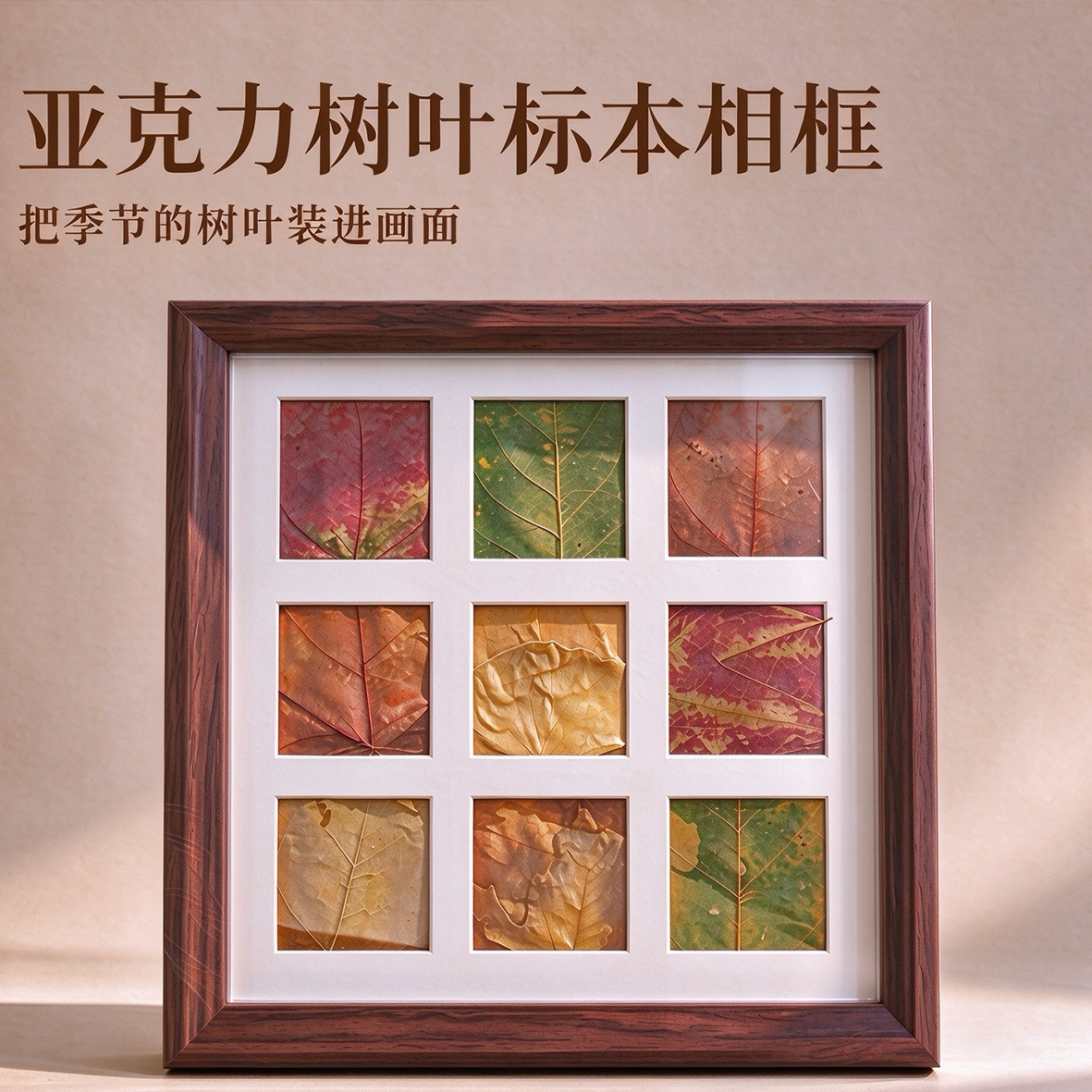 亚克力落叶标本相框桌面摆台