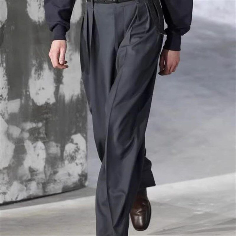 美式新款裤子男休闲裤男款长裤直筒阔腿日系秋款垂感宽松大码西裤