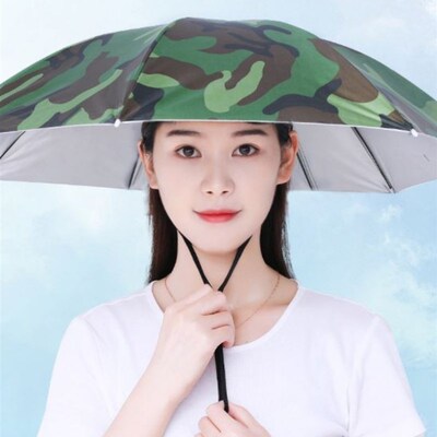 带头上的伞帽f头戴式遮阳防晒钓鱼专用防雨斗笠雨伞帽子斗篷头盔