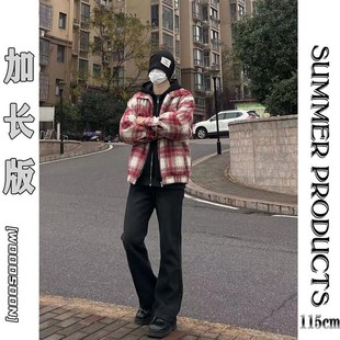 加长微喇叭裤子男高个子磨白直筒裤高腰牛仔裤高街美式学生超长裤