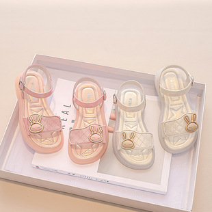 女童凉鞋2023新款夏季软底防滑宝宝包头沙滩公主鞋儿童鞋子魔术贴