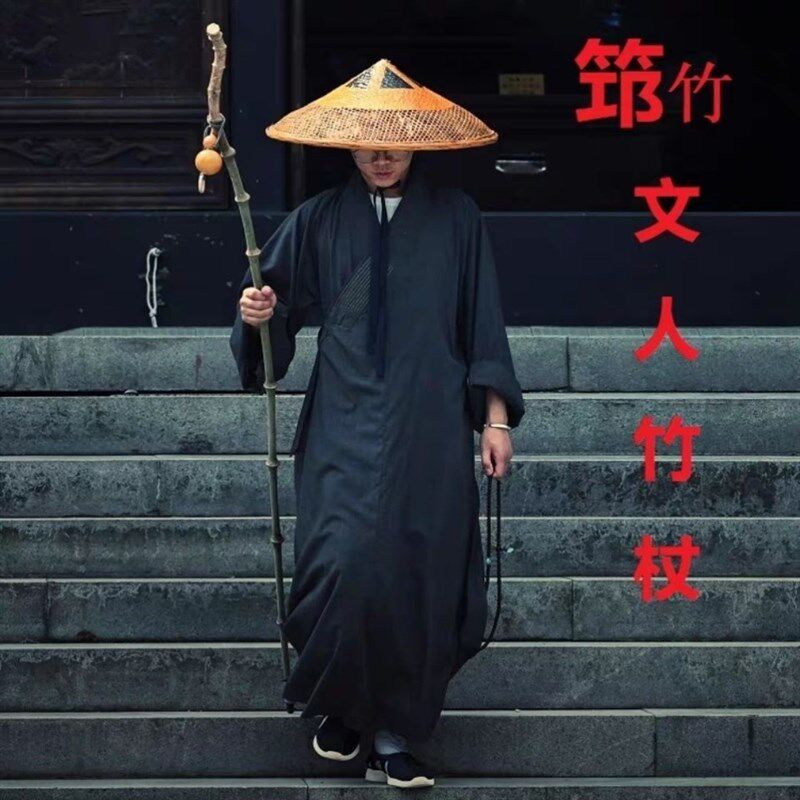 邛竹手杖罗汉中老年拐杖文玩登山手杖艺术室内摆件