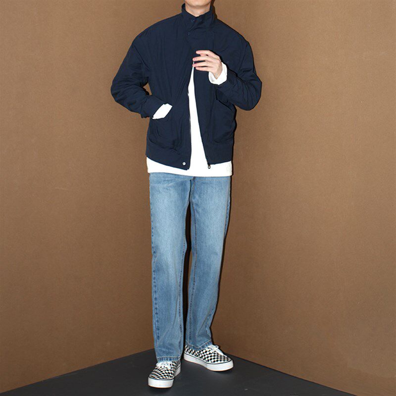 复古水洗直筒牛仔裤男2022春款休闲宽松高腰长裤子阔腿拖地裤男潮