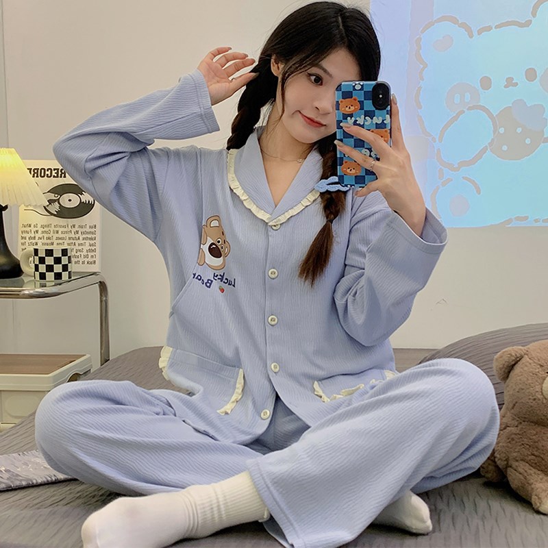 月子服春秋纯棉产后可外穿哺乳家居服孕妇睡衣秋冬款产妇喂奶套装