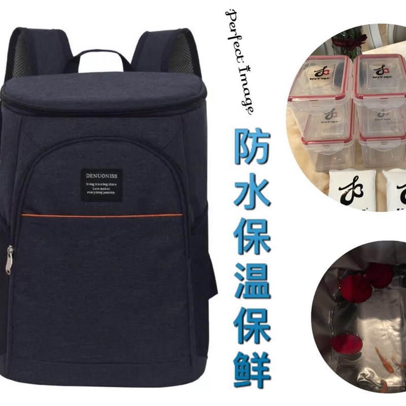 野餐包健身餐背包大号保温包冰包铝箔防水包户外出游可装水双肩包