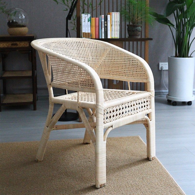 天然藤皮编织办公椅老式休闲家用手工编织老人椅子藤椅单人靠背椅,住宅家具,阳台椅,淘宝优惠券,粉丝福利购,淘宝优惠卷