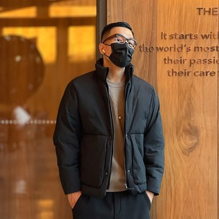 美式高级感简约百搭立领羽绒服男装冬季新款加厚商务休闲保暖外套