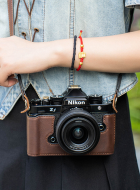 摄侣适用尼康zf皮套z5二代保护套z30Z50二代相机包zfcZ63相机套z5z6z72皮壳Z6III真皮底座肩带复古微单配件