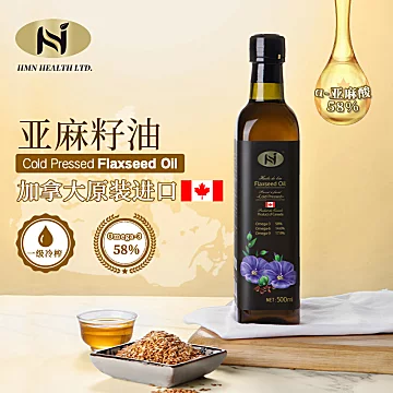 恒安嘉盛原装进口一级冷榨亚麻籽油500ml