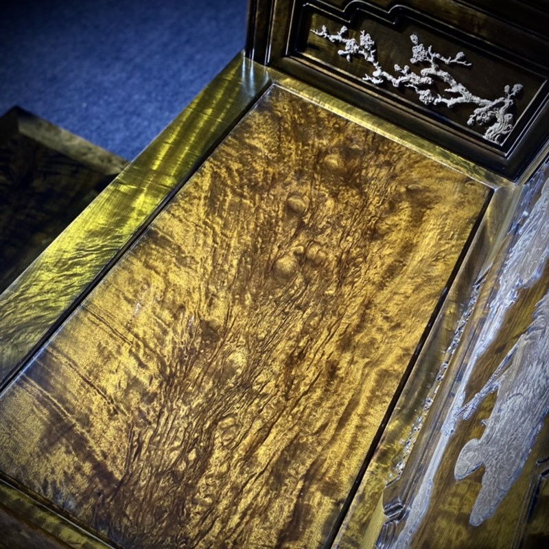 四川金丝楠座椅小叶桢楠阴沉木宝座独板满水波纹客厅休闲摆件家具