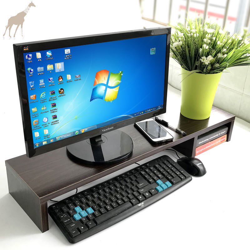 双显示液晶屏架增高架电脑电视机抬高加长桌上置物收X纳整理架器