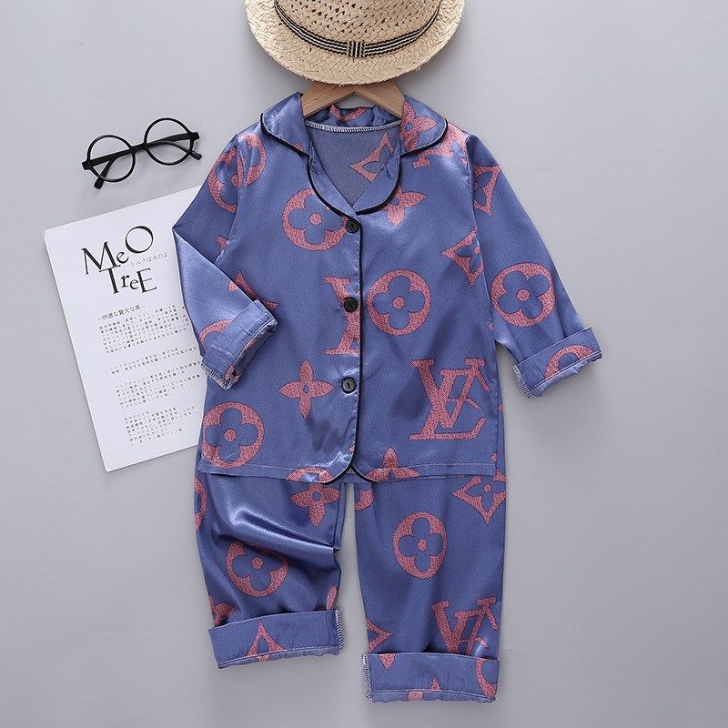 小童冰丝睡衣春秋款1一3岁男宝宝2女孩长袖空调服4洋气薄款夏套装