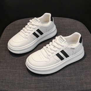 爆款厚底小白鞋女款2025春秋季新款增高板鞋百搭休闲学生运动女鞋