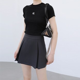 2025新款夏季小众设计高腰A字百搭显瘦百褶裙短款半身裙西装裙女