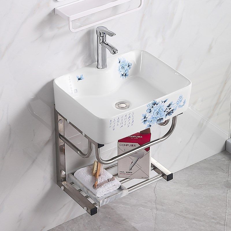 简易挂墙洗手盆小尺寸彩花洗脸盆柜组合卫生间厕所洗漱台阳台台盆,家装主材,挂墙式洗脸盆,淘宝优惠券,粉丝福利购,淘宝优惠卷