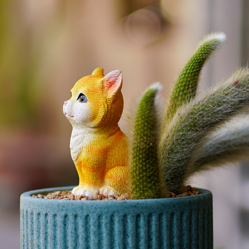 九尾猫咪盆景装饰小爱九尾狐狸猴尾柱多肉园微景观造景,家居饰品,装饰摆件,淘宝优惠券,粉丝福利购,淘宝优惠卷