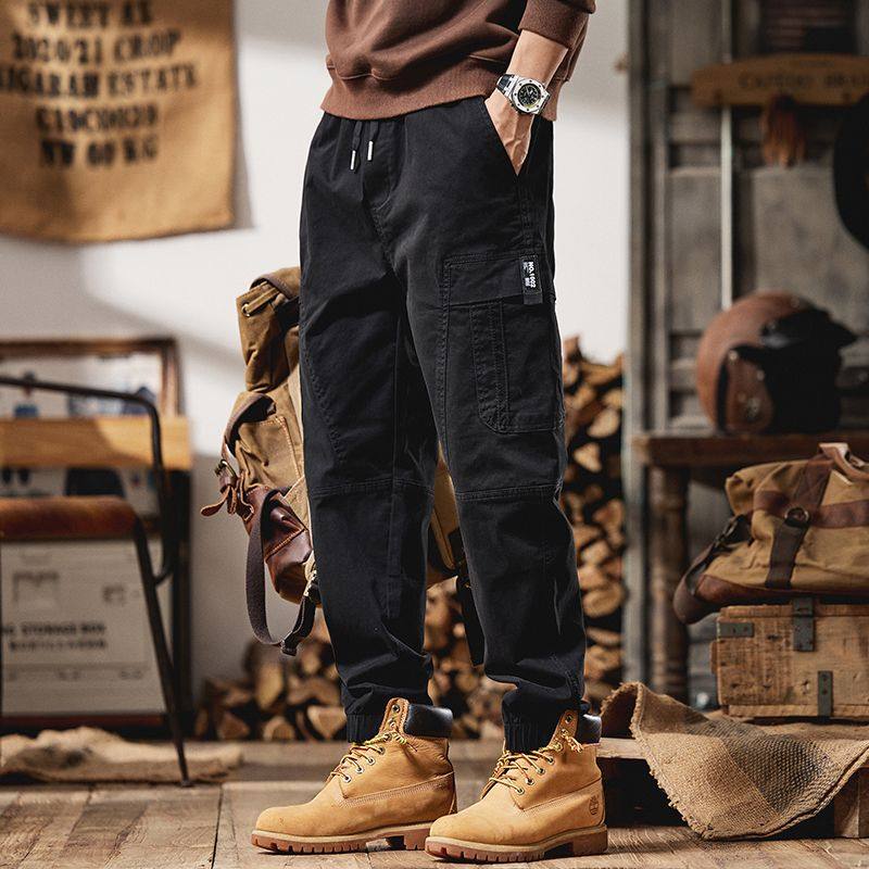 美式复古薄款工装裤子男夏季2025新款潮牌束脚宽松直筒休闲长裤子
