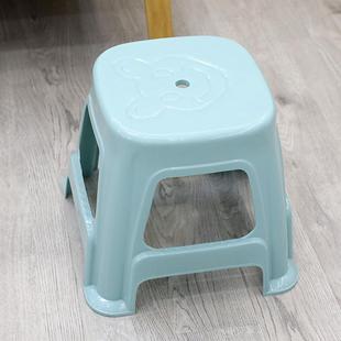 可叠放板凳 塑料凳方形家用商用加厚客厅户外餐桌卡通椅子塑料高款