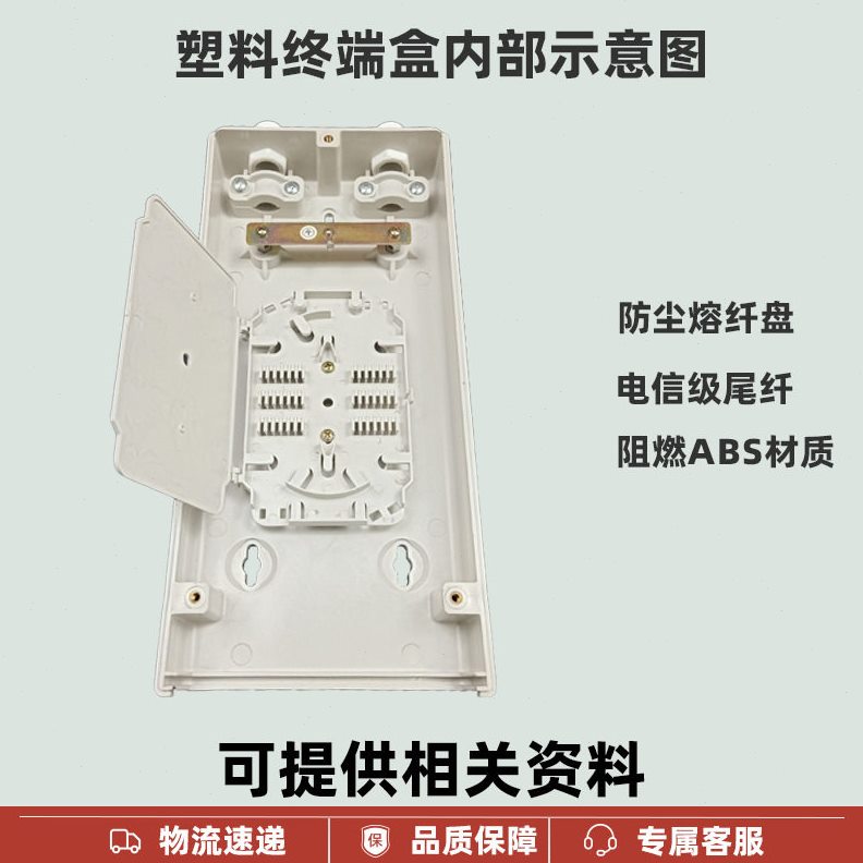 甄选ABS塑料壁挂终端盒12/24/48芯SC/LC/FC/ST不同适配器多模光纤图片