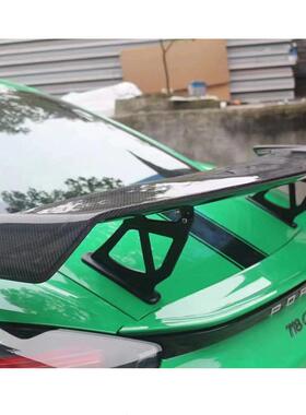 甄选适用于保时捷718碳纤维改装新GT4款式尾翼定风翼顶翼扰流板