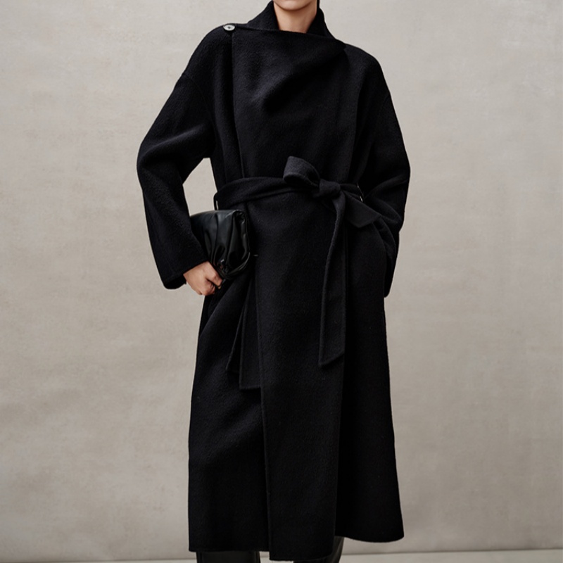 艾诺丝商场同款2025冬新款一片式披肩造型感羊毛大衣外套AR234144