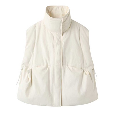 【艾家商场同款】2025秋冬季新款立领无袖纯色羽绒马甲女AR004001