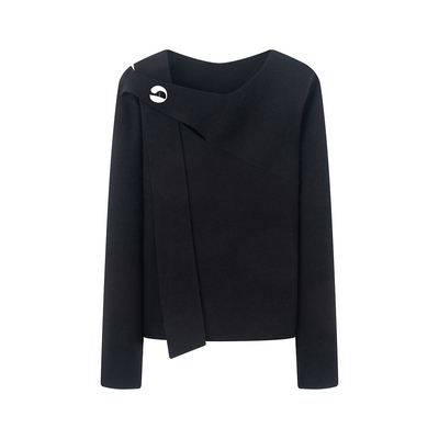 迪家商场同款2026春季新款设计感百搭休闲针织衫女长袖上衣01150