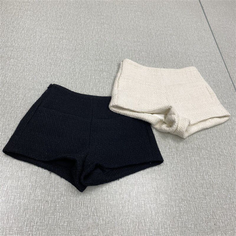 【长腿密码】短裤女2023秋冬新款百搭打底黑色白色宽松高腰