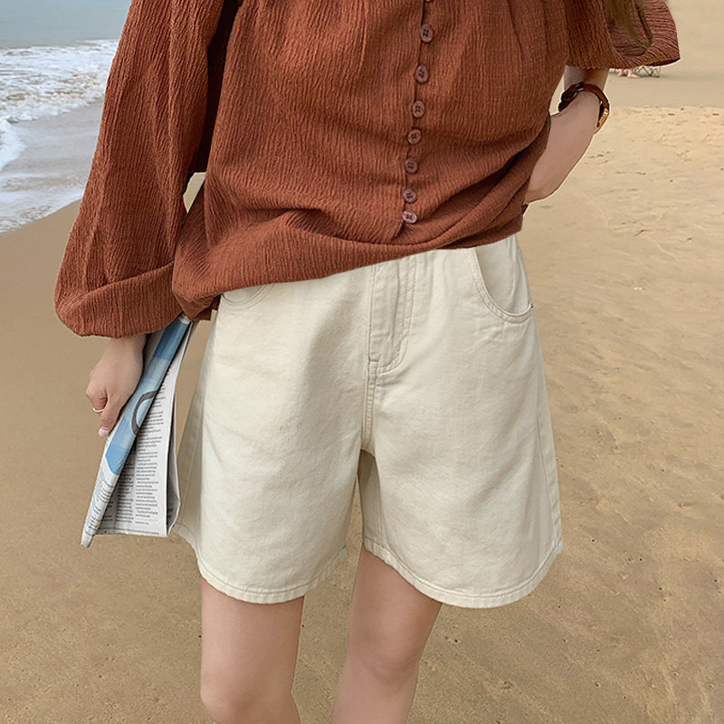 孕妇裤子夏季薄款外穿宽松阔腿牛仔短裤潮妈显瘦托腹休闲五分裤